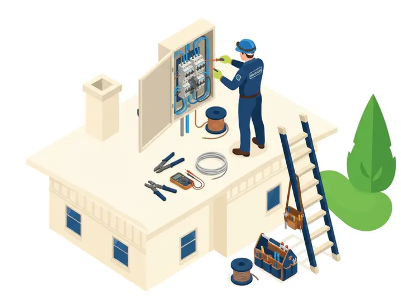 Electrical & More contractor jobsite — example of work we help rank on Google Maps