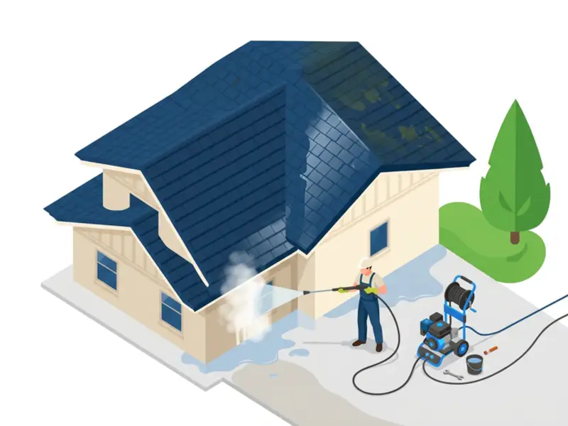 Power Washing contractor jobsite — example of work we help rank on Google Maps